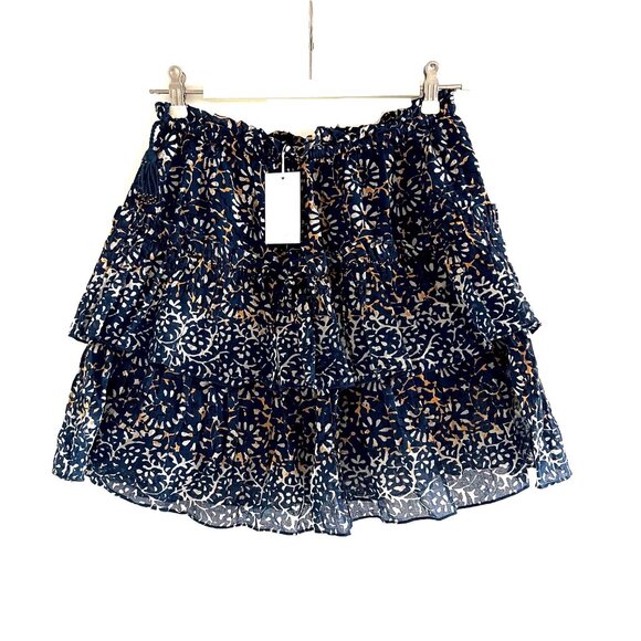 Ulla Johnson ‘Asha” Tiered Mini Skirt in Azul - Picture 4 of 14